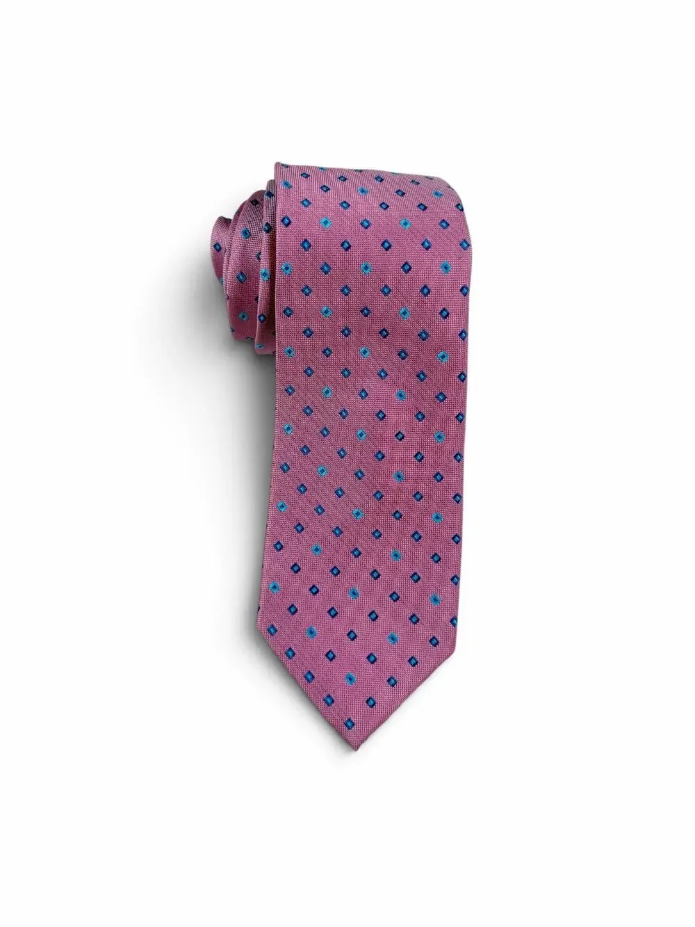 NEW XMI Geometric Square Print Pink Blue Necktie 50” boys